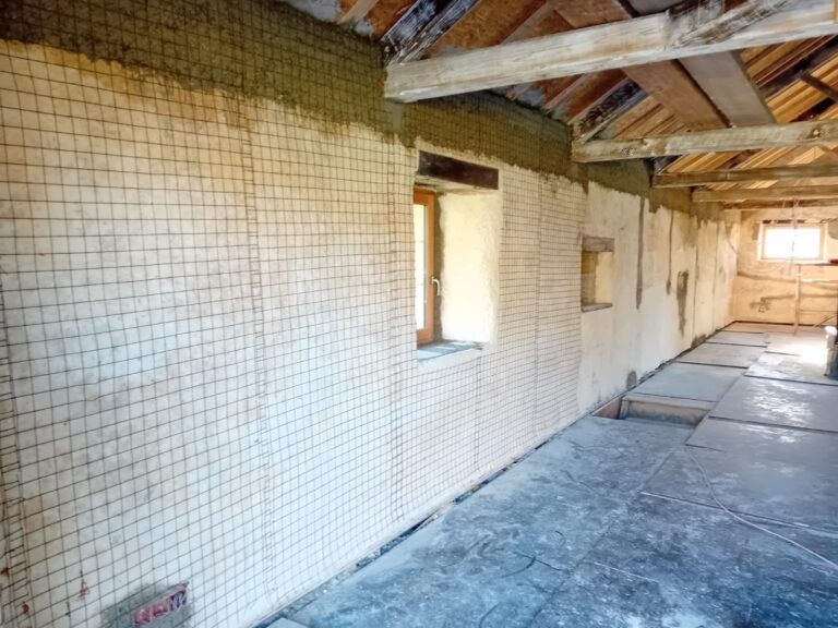 mur en béton chaux chanvre
